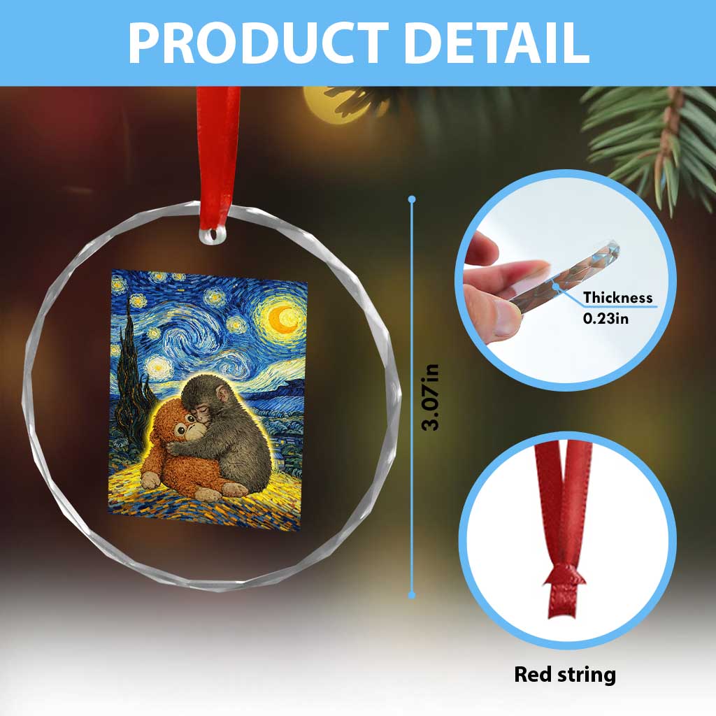Punch Monkey Starry Night Viral Trend Crystal Glass Ornament TS14 Print Your Wear