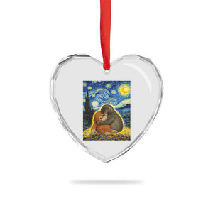 Punch Monkey Starry Night Viral Trend Heart Crystal Glass Ornament TS14 Print Your Wear
