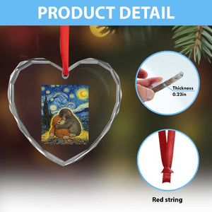 Punch Monkey Starry Night Viral Trend Heart Crystal Glass Ornament TS14 Print Your Wear
