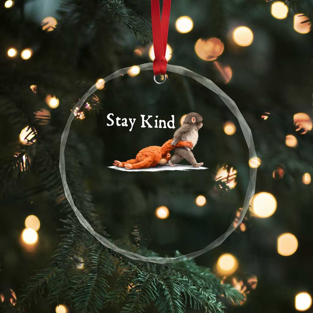 Punch Monkey Viral Trend Crystal Glass Ornament Stay Kind TS14 Print Your Wear