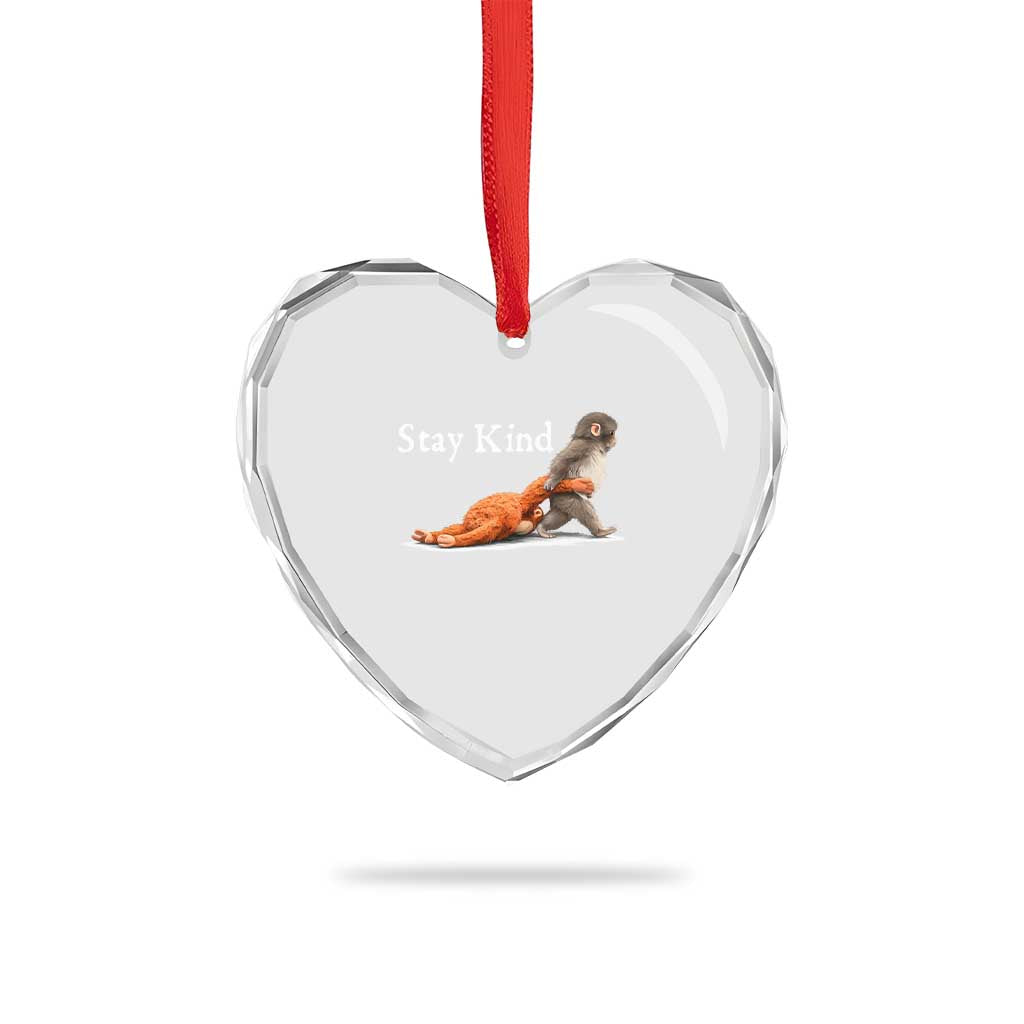 Punch Monkey Viral Trend Heart Crystal Glass Ornament Stay Kind TS14 Print Your Wear