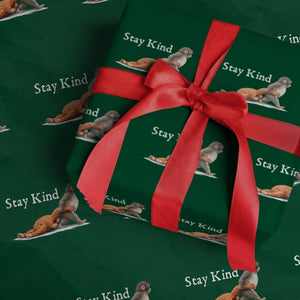 Punch Monkey Viral Trend Wrapping Paper Roll Stay Kind TS14 Green Print Your Wear