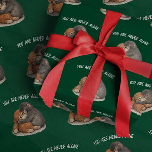 Punch Monkey Wrapping Paper Roll You Are Never Alone Brave TS14 Green Print Your Wear