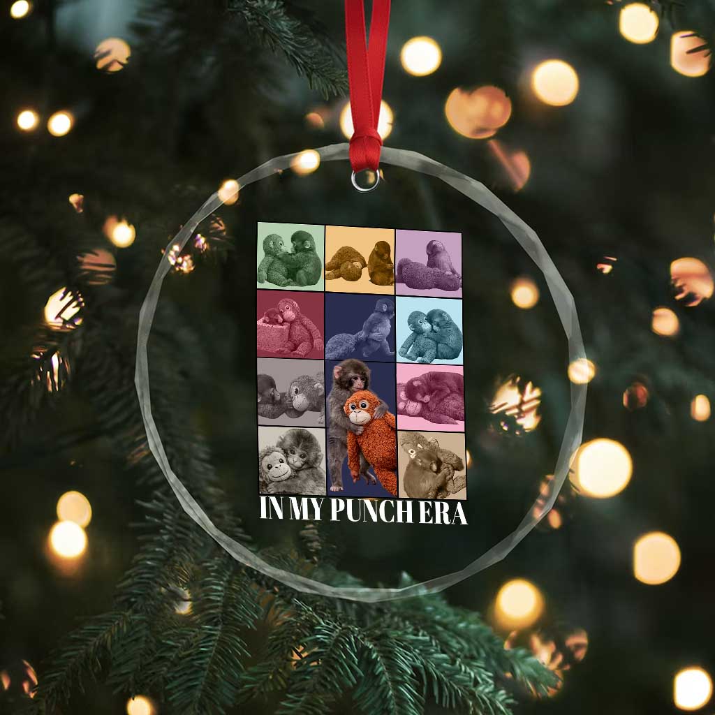 Punch The Monkey Crystal Glass Ornament In My Punch Era Baby Monkey Hugging Plush TS11 Print Your Wear