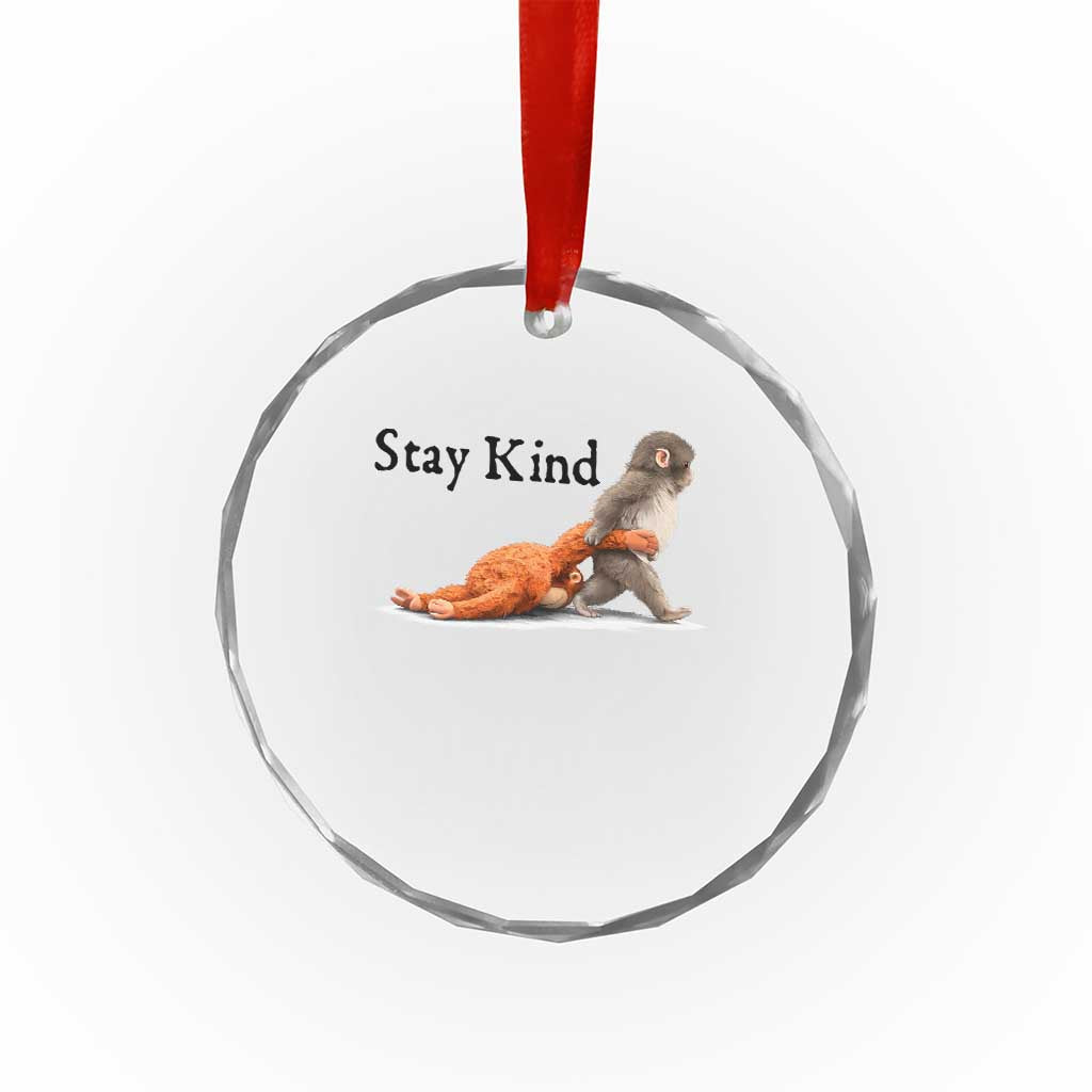 Punch The Monkey Meme Crystal Glass Ornament Stay Kind TS14 Print Your Wear