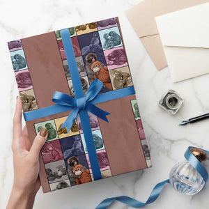 Punch The Monkey Wrapping Paper Roll In My Punch Era Baby Monkey Hugging Plush TS11 Mocha Print Your Wear