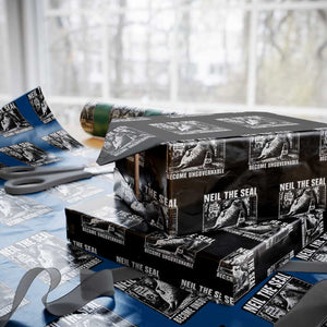 Punk Rock Neil the Seal Become Ungovernable Poster Style Wrapping Paper Roll Funny Viral Chaotic Elephant Seal Traffic Cone Meme TS02 Black Print Your Wear