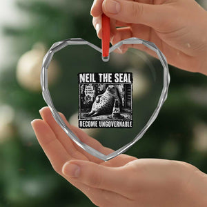 Punk Rock Neil the Seal Become Ungovernable Poster Style Heart Crystal Glass Ornament Funny Viral Chaotic Elephant Seal Traffic Cone Meme TS02 Print Your Wear