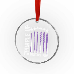 Purple Up For Military Kids Crystal Glass Ornament American Flag Air Force Military Child Month TS02 Print Your Wear