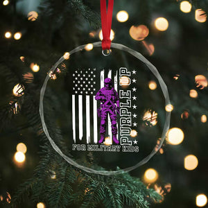 Purple Up For Military Kids Crystal Glass Ornament Military Child Month TS02 Print Your Wear