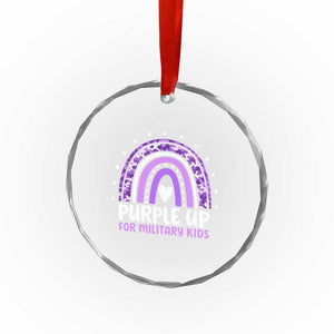 Purple Up For Military Kids Crystal Glass Ornament Month Of Military Child Army Rainbow TS10 Print Your Wear