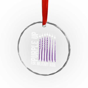 Purple Up For Military Kids Crystal Glass Ornament US Flag Military Child Support TS10 Print Your Wear