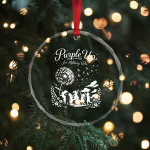 Purple Up For Military Kids Dandelion Inspirational Crystal Glass Ornament Month of the Military Child Awareness Brat Support TS02 Print Your Wear