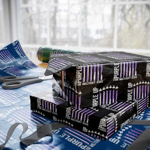 Purple Up For Military Kids Wrapping Paper Roll American Flag Air Force Military Child Month TS02 Black Print Your Wear