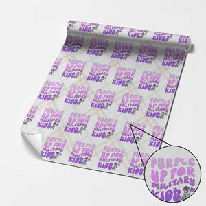 Purple Up For Military Kids Wrapping Paper Roll Groovy Dino Dinosaur Military Child Month TS10 Christmas Plaid Print Your Wear