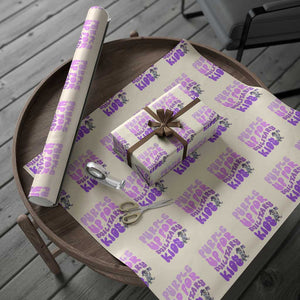 Purple Up For Military Kids Wrapping Paper Roll Groovy Dino Dinosaur Military Child Month TS10 Beige Print Your Wear