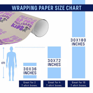 Purple Up For Military Kids Wrapping Paper Roll Groovy Dino Dinosaur Military Child Month TS10 Print Your Wear