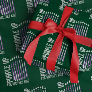 Purple Up For Military Kids Wrapping Paper Roll US Flag Military Child Support TS10 Green Print Your Wear