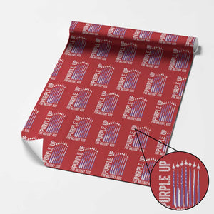 Purple Up For Military Kids Wrapping Paper Roll US Flag Military Child Support TS10 Red Print Your Wear