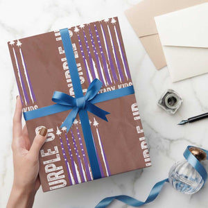 Purple Up For Military Kids Wrapping Paper Roll US Flag Military Child Support TS10 Mocha Print Your Wear