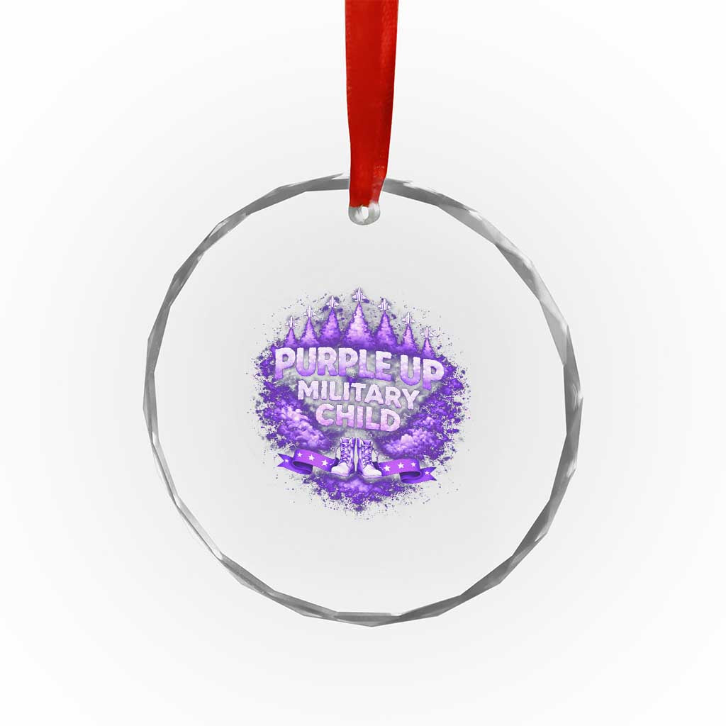 Purple Up Military Child Crystal Glass Ornament Proud Military Kid TS10 Print Your Wear