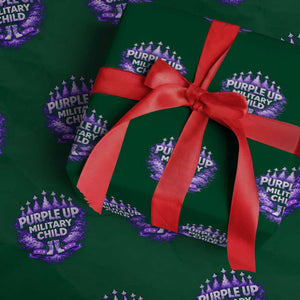Purple Up Military Child Wrapping Paper Roll Proud Military Kid TS10 Green Print Your Wear