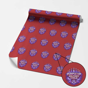 Purple Up Military Child Wrapping Paper Roll Proud Military Kid TS10 Red Print Your Wear