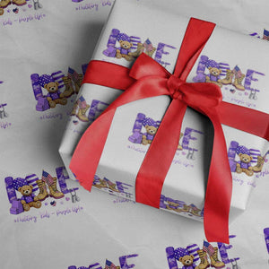 Purple Up Military Kids Wrapping Paper Roll Month Of Military Child Army TS10 White Print Your Wear