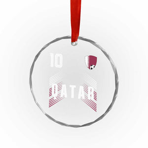 Qatar Soccer Sports Graphic Number 10 Jersey Style Crystal Glass Ornament Proud Qatari Football Fans Game Day Pride