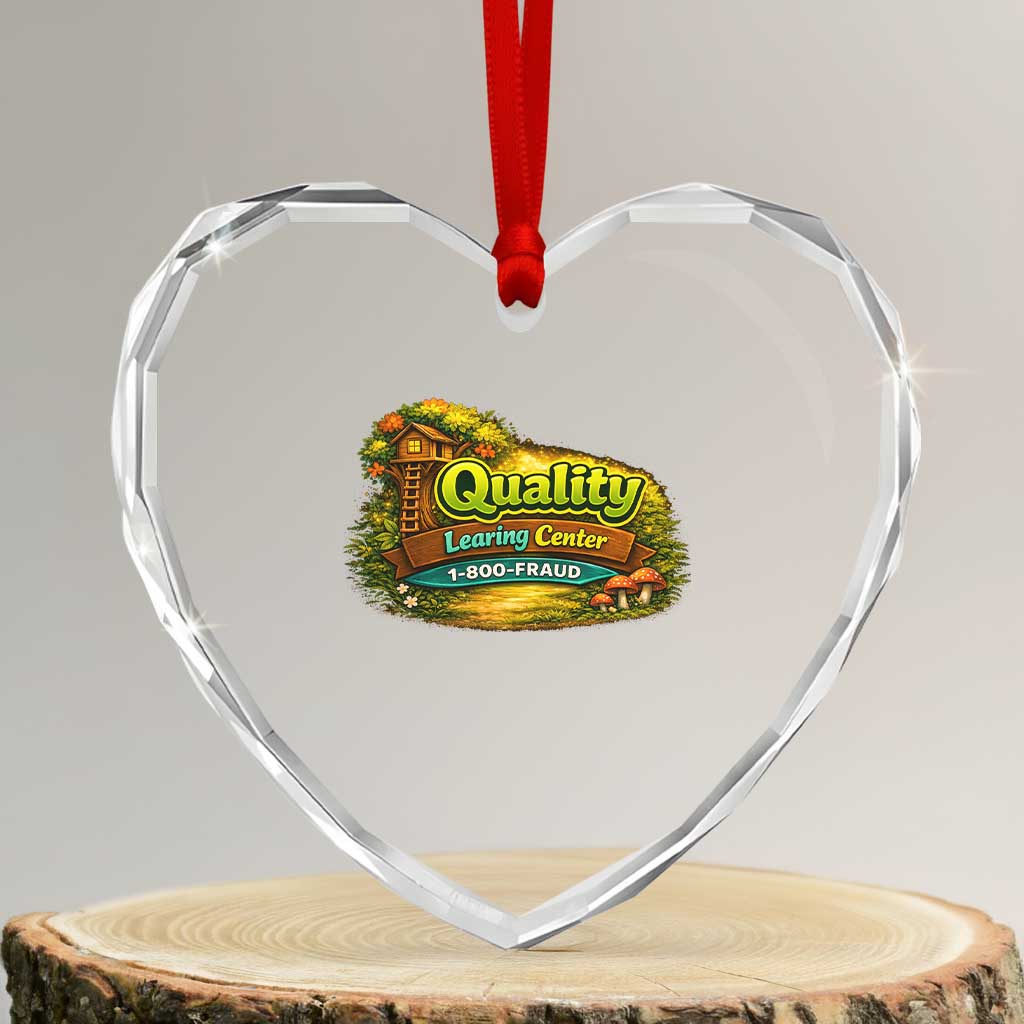 Quality Learing Center Heart Crystal Glass Ornament Funny Childcare Day Care TS10 Transparent Glass 3'' Heart Print Your Wear