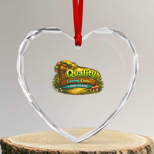 Quality Learing Center Heart Crystal Glass Ornament Funny Childcare Day Care TS10 Transparent Glass 3'' Heart Print Your Wear