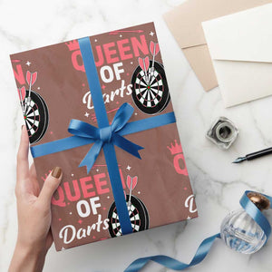 Queen Of Darts Bullseye Shooter Wrapping Paper Roll Female Dartist Gift TS12 Mocha Print Your Wear