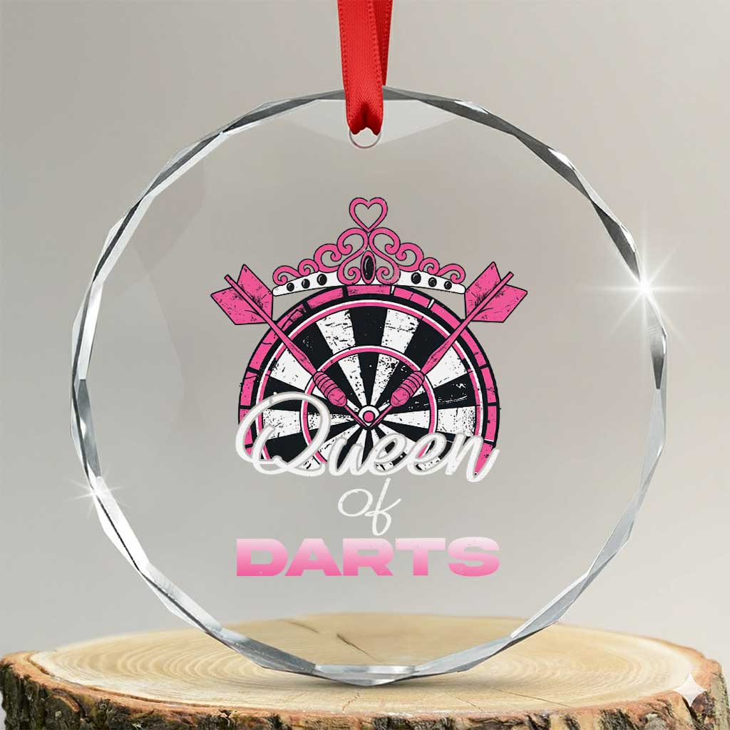 Queen Of Darts Crystal Glass Ornament Funny Dart Gift For Women TS12 Transparent Glass 3'' Circle Print Your Wear