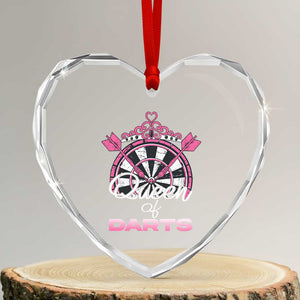 Queen Of Darts Heart Crystal Glass Ornament Funny Dart Gift For Women TS12 Transparent Glass 3'' Heart Print Your Wear