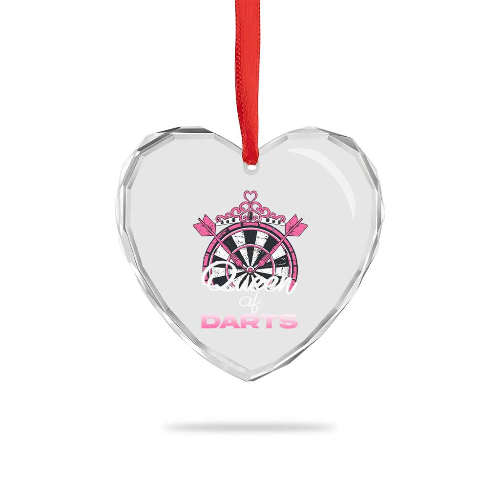 Queen Of Darts Heart Crystal Glass Ornament Funny Dart Gift For Women TS12 Print Your Wear