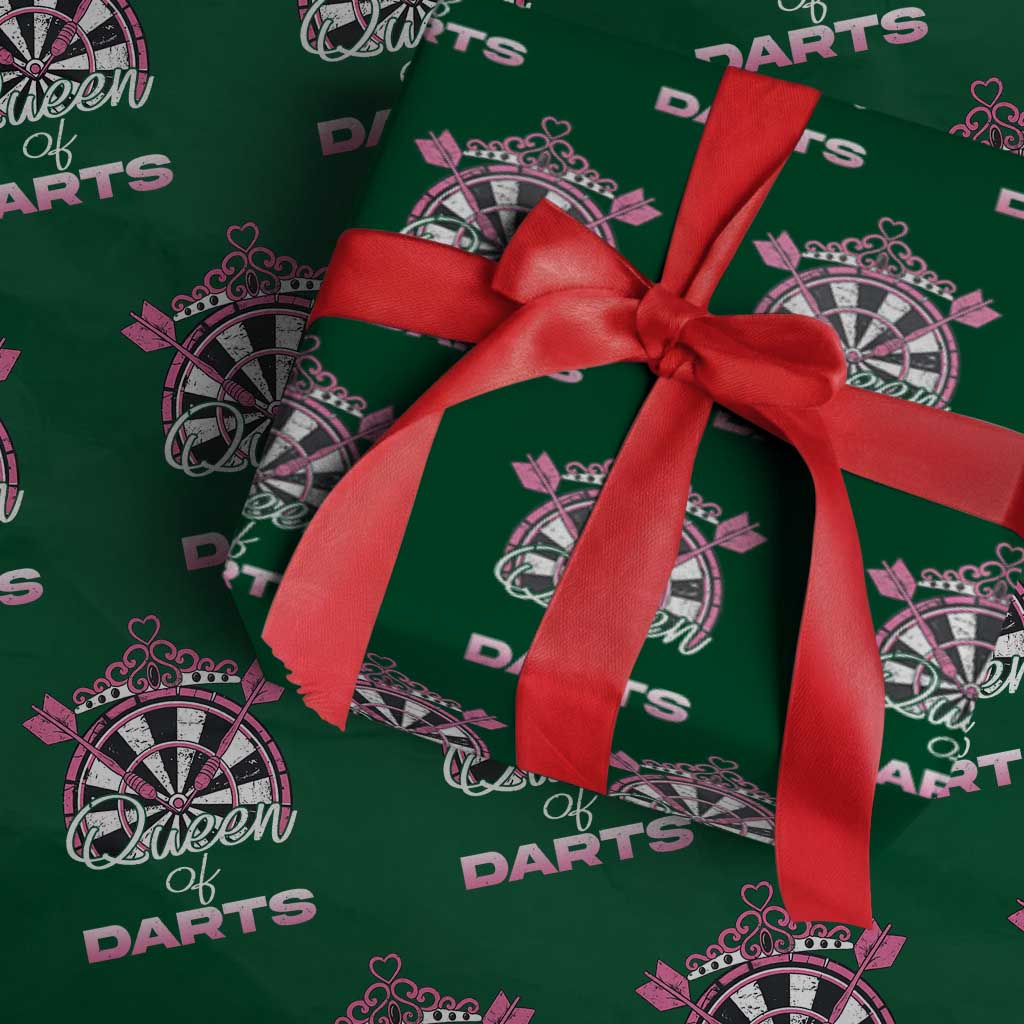 Queen Of Darts Wrapping Paper Roll Funny Dart Gift For Women TS12 Green Print Your Wear