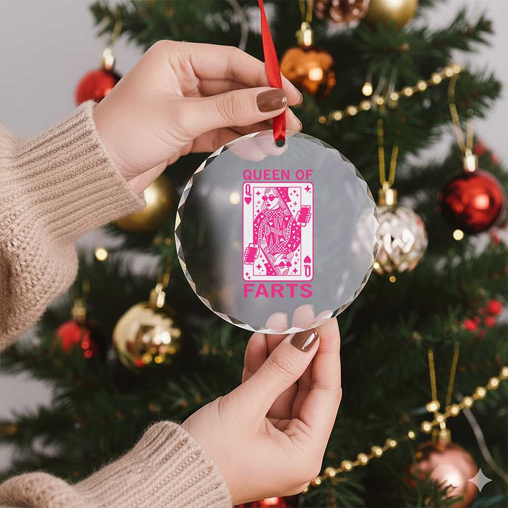 Queen of Farts Crystal Glass Ornament Funny Joke Inappropriate Fart Prank Gift TS10 Print Your Wear