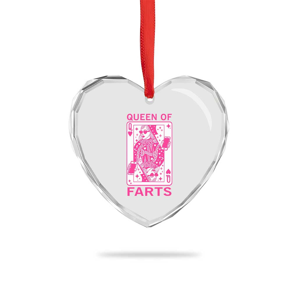 Queen of Farts Heart Crystal Glass Ornament Funny Joke Inappropriate Fart Prank Gift TS10 Print Your Wear