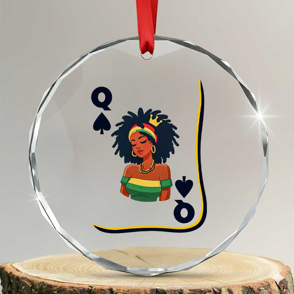 Queen Of Spades Black Girl Crystal Glass Ornament African American Women Pride TS12 Transparent Glass 3'' Circle Print Your Wear