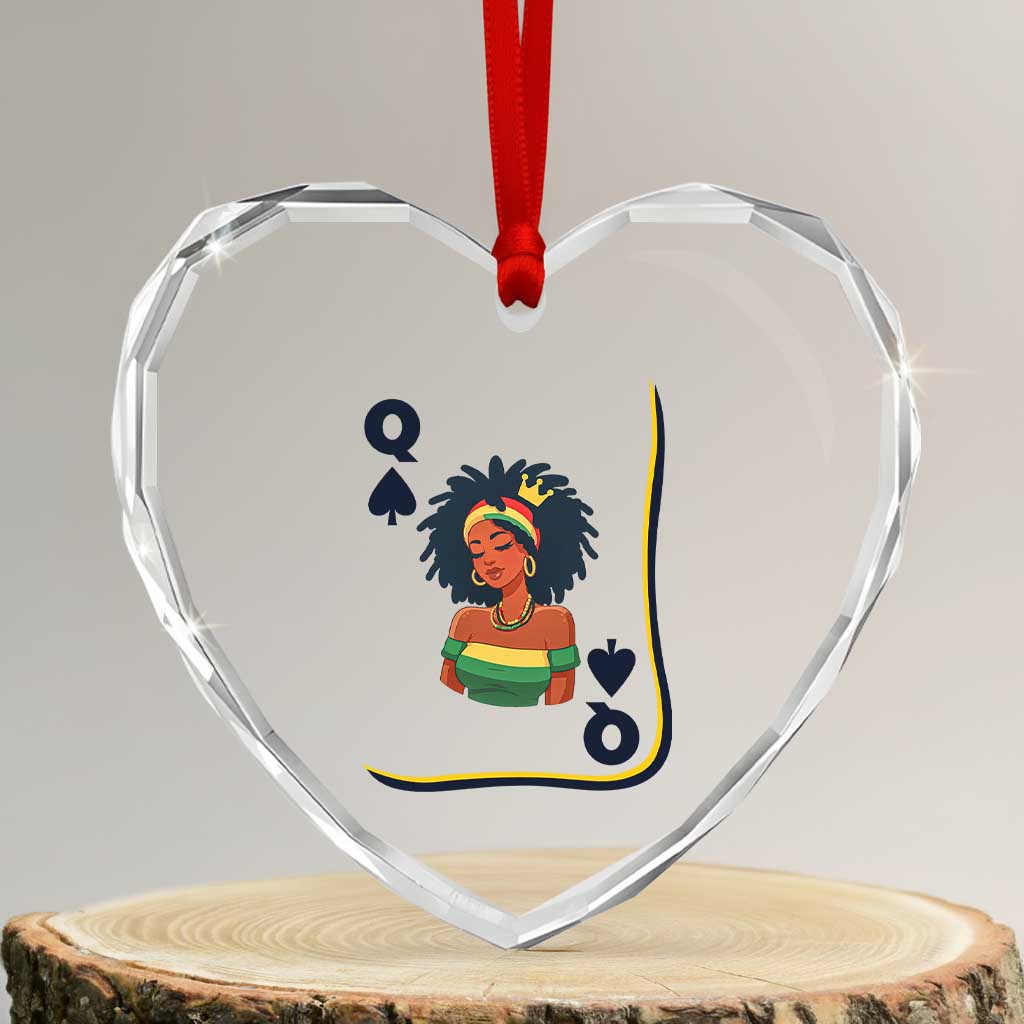 Queen Of Spades Black Girl Heart Crystal Glass Ornament African American Women Pride TS12 Transparent Glass 3'' Heart Print Your Wear