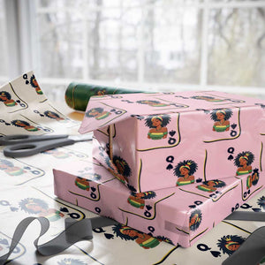 Queen Of Spades Black Girl Wrapping Paper Roll African American Women Pride TS12 Light Pink Print Your Wear