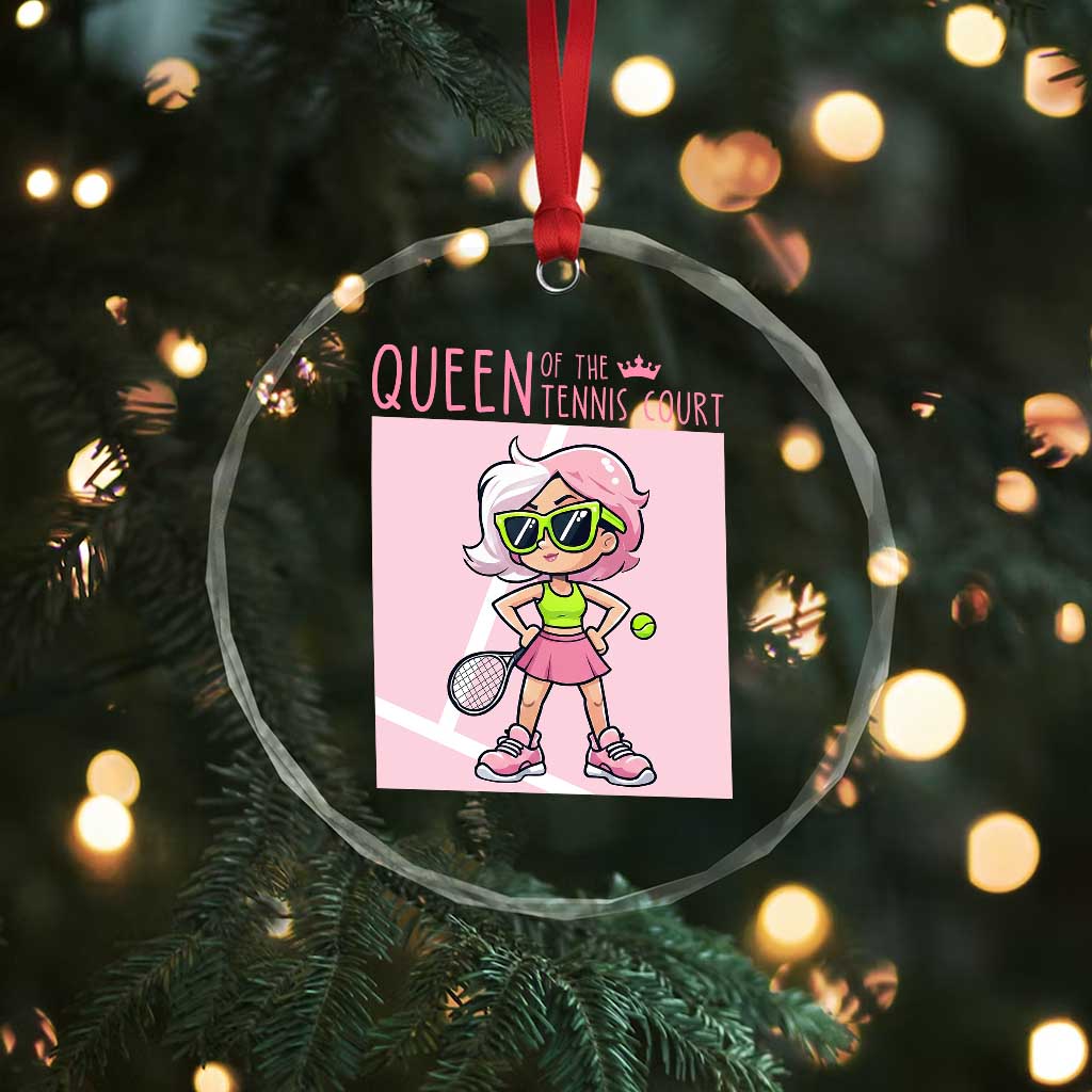 Queen Of The Court Crystal Glass Ornament Funny Tennis Player Gift For Women TS12 Print Your Wear