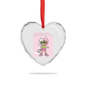 Queen Of The Court Heart Crystal Glass Ornament Funny Tennis Player Gift For Women TS12 Print Your Wear