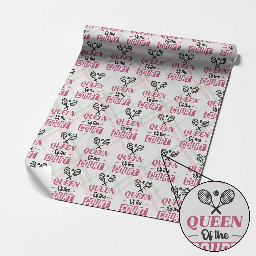 Queen Of The Court Wrapping Paper Roll Funny Tennis Girl Gift TS12 Christmas Plaid Print Your Wear
