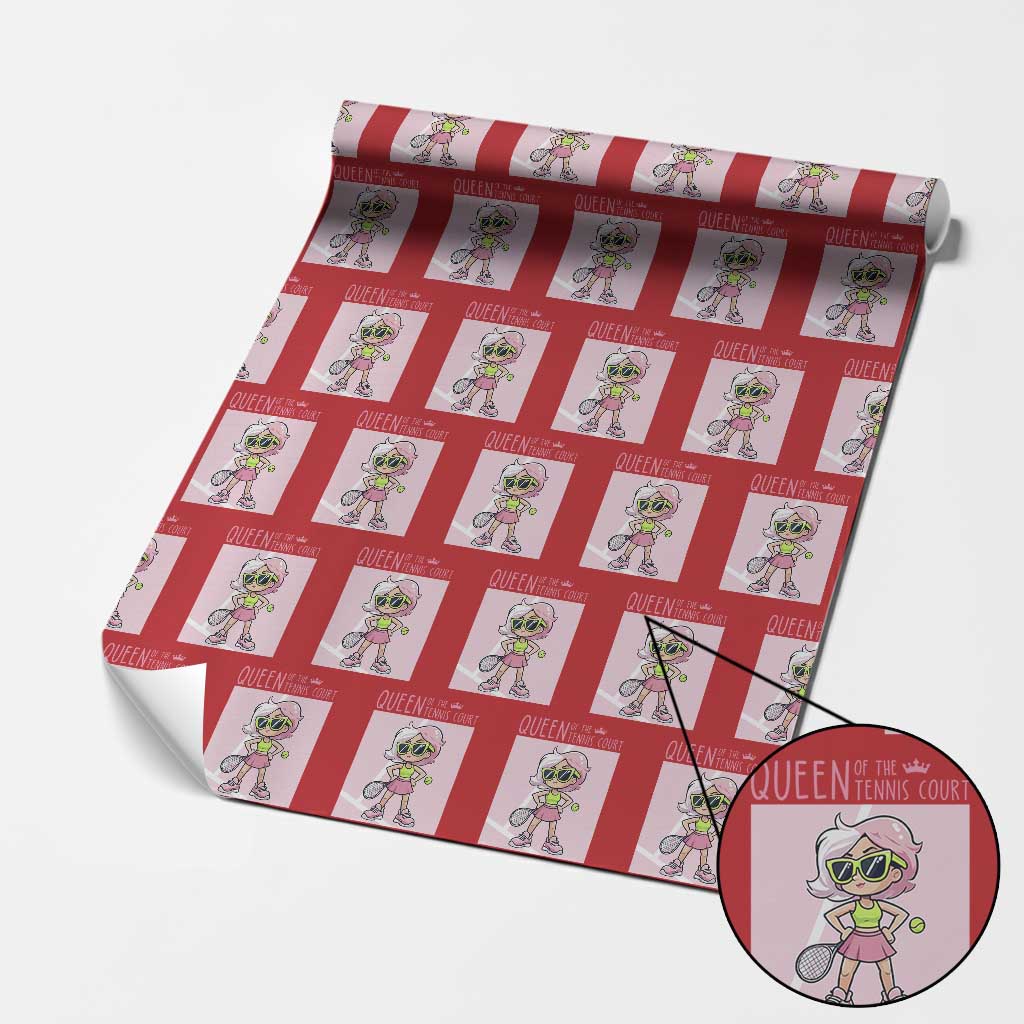 Queen Of The Court Wrapping Paper Roll Funny Tennis Player Gift For Women TS12 Red Print Your Wear