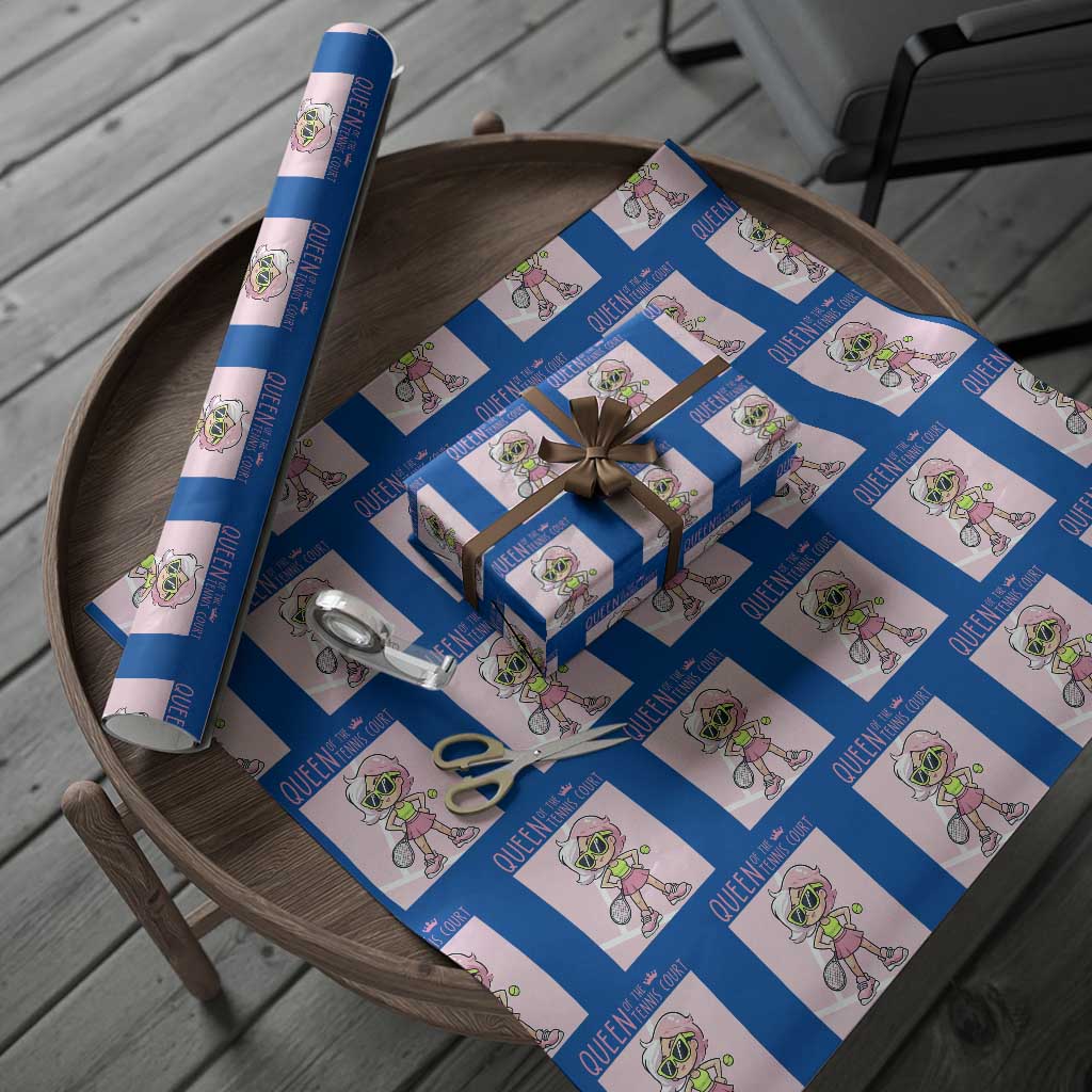 Queen Of The Court Wrapping Paper Roll Funny Tennis Player Gift For Women TS12 Blue Print Your Wear
