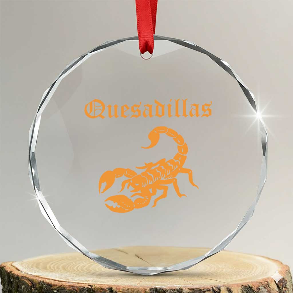 Quesadillas Scorpion Crystal Glass Ornament Burnt Orange Southwestern TS14 Transparent Glass 3'' Circle Print Your Wear