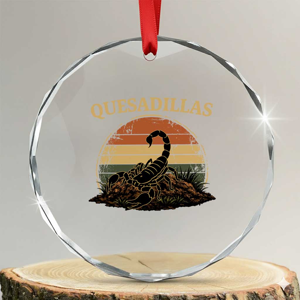 Quesadillas Scorpion Crystal Glass Ornament Southwestern Desert Food TS14 Transparent Glass 3'' Circle Print Your Wear