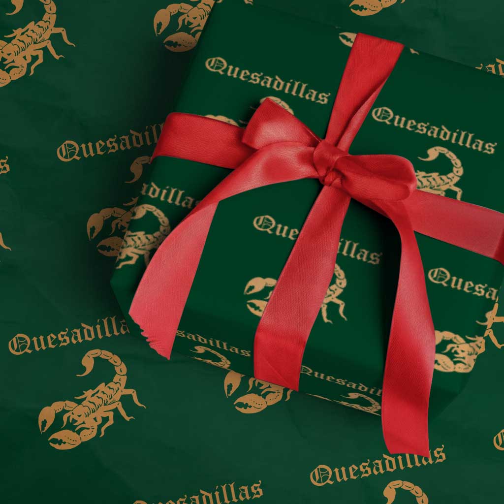 Quesadillas Scorpion Wrapping Paper Roll Burnt Orange Southwestern TS14 Green Print Your Wear