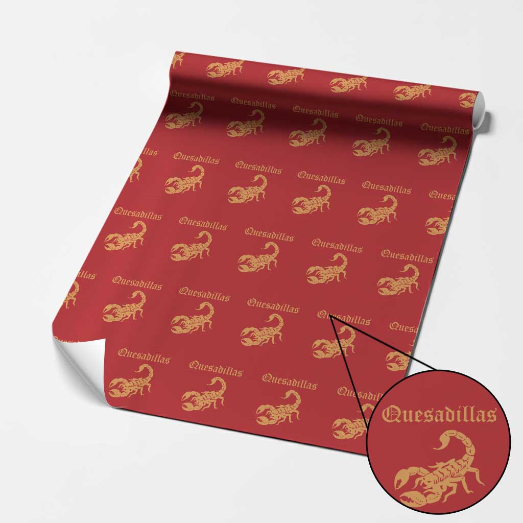Quesadillas Scorpion Wrapping Paper Roll Burnt Orange Southwestern TS14 Red Print Your Wear